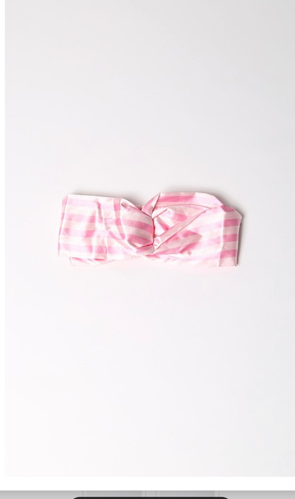 Bandeau cheveux rayé rose