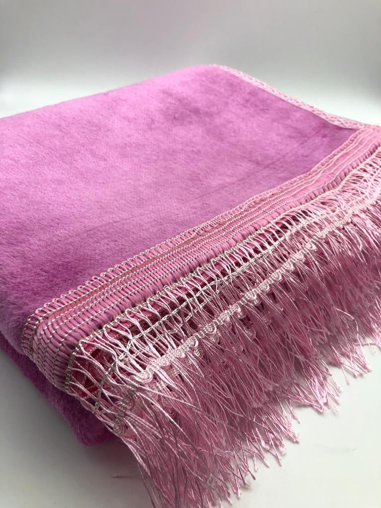 Tapis prière velours rose